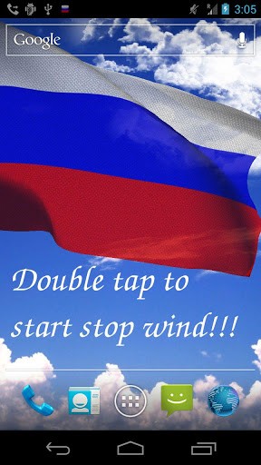 Скриншот 3D Флаг России LWP для Android