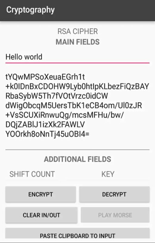 Скриншот Cryptography для Android