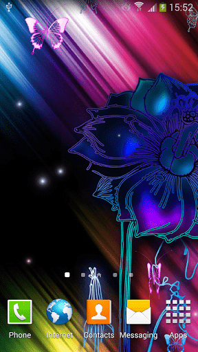 Скриншот Неоновые Бабочки Живые Обои / Neon Butterfly Live Wallpaper для Android