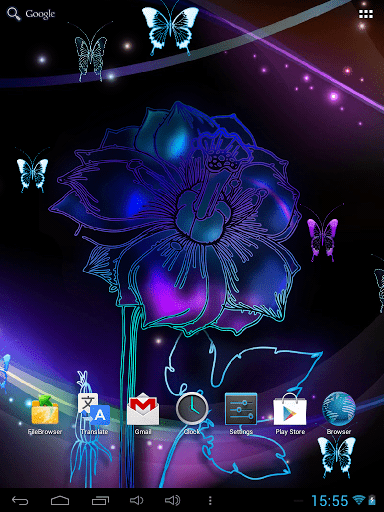 Скриншот Неоновые Бабочки Живые Обои / Neon Butterfly Live Wallpaper для Android