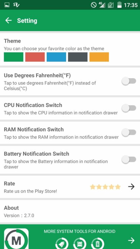 Скриншот Powerful System Monitor для Android