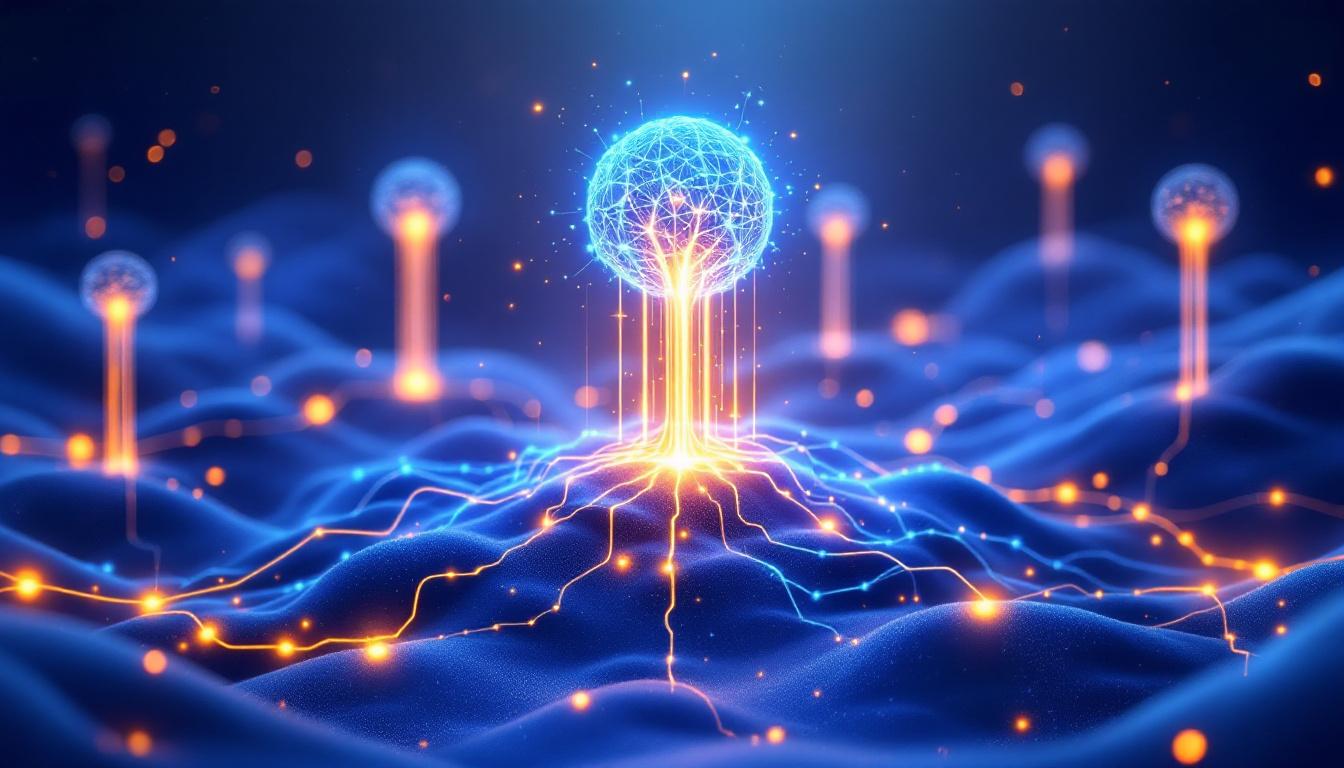 Концептуальная иллюстрация влияния поведенческих метрик на ранжирование в виде механизма, поднимаемого потоками энергии.