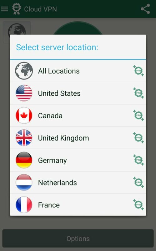Скриншот VPN Cloud для Android